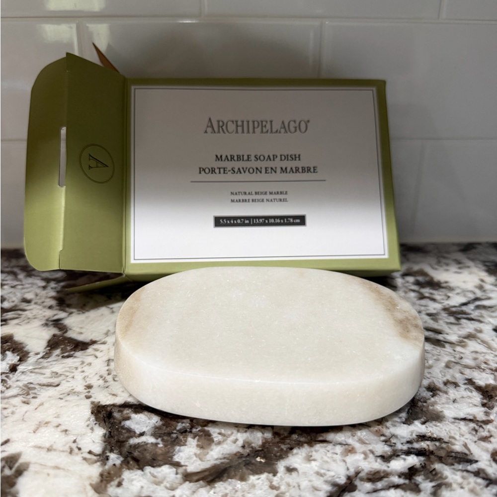 NWT Archipelago Marble Soap Dish - Cream